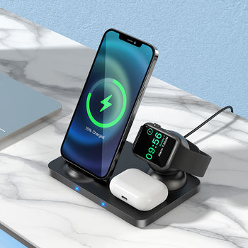 Încărcător wireless Hoco CW33 15W Ultra-Charge 3-in-1 