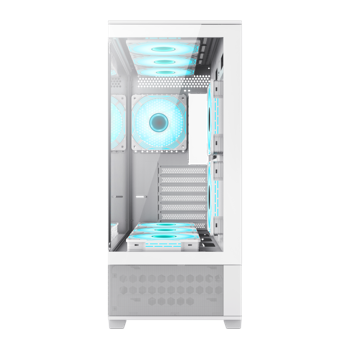 Case ATX GAMEMAX Vista AW, w/o PSU, 0.6mm, 6x120mm ARGB fans, Dual TG, USB3.0, Type-C, White 