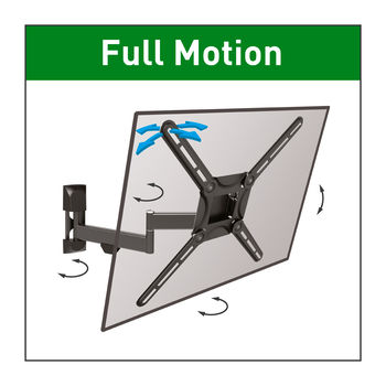 Wall Mount Barkan ''3420'' Black 29"-65" Full Motion, max.25kg, VESA mm: up to 400x400mm 