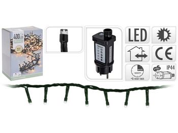 Luminite de Craciun "Ramura" 400LED alb-cald, 8m, cu functia timer si dimmer 