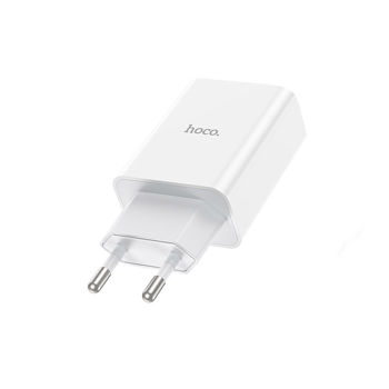 Зарядное устройство Hoco C99A PD20W+QC3.0 three-port (2C1A) charger (EU) , Output 2xType-C & 1xUSB, white 767554