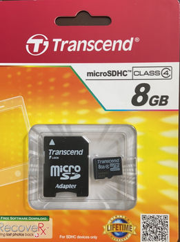 Карта памяти MicroSDHC  Transcend 8GB 