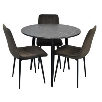 Set masă și scaune Evelin di Costacurta стол DT-404-6B + 3 стула XR-154B Dark Grey58
