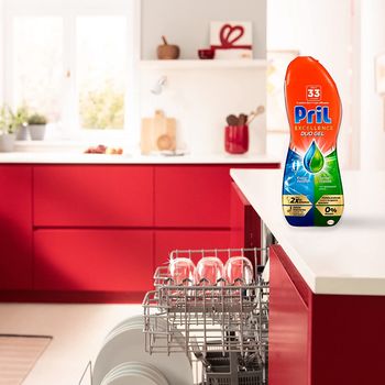Pril gel detergent pentru masina de spălat vase, 33 spălari, 600ml 