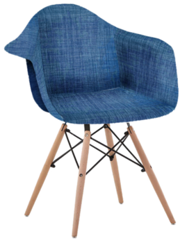 купить Мягкий стул с деревянными ножками, 460x640.5x480x800 мм, синий в Кишинёве 