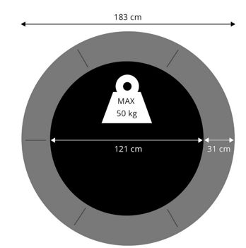 Батут с защитной сеткой D-183см 