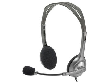 Logitech H110 Grey Stereo Headset, Headset: 20Hz-20kHz, Microphone: 100Hz-16kHz, 2m cable, 2 x mini-jack 3.5mm 981-000271 (casti cu microfon/наушники с микрофоном)