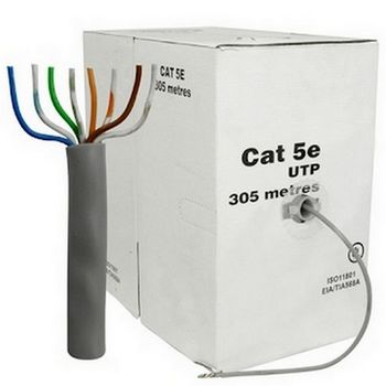 Cable  UTP  Cat.5E, 305m, CCA,24awg 4X2X1/0.50, solid gray, APC Electronic 
