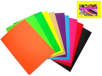 Набор цветной декоративной бумаги А4, 10шт (рифленной) 
