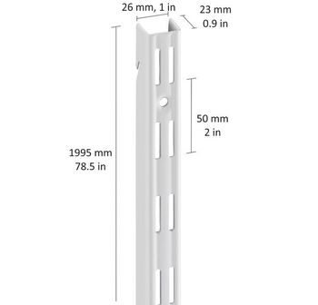 cumpără Profil perete perforație cu agățare 1995 mm, alb în Chișinău 