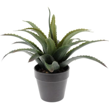 Decor pentru grădină ProGarden 49435 Plantă decorativă de Aloe 25cm, în ghiveci, gri