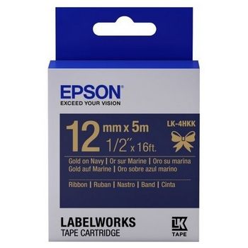Tape Cartridge EPSON LK4HKK; 12mm/5m Satin Ribbon, Gold/Navy, C53S654002 