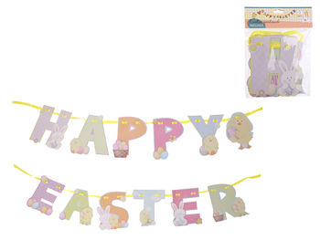 Бумажная гирлянда "Happy Easter", 2м 