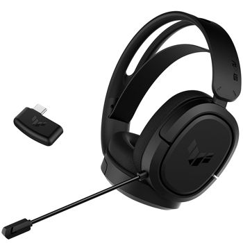 Игровые наушники ASUS Gaming Headset TUF Gaming H1 Wireless for PC, PS5, Nintendo Switch, featuring 7.1 surround sound, Driver 40mm Neodymium, Headphone: 20 ~ 20000 Hz, Sensitivity microphone: -45 dB, 2.4GHz USB & USB Type-C BFR