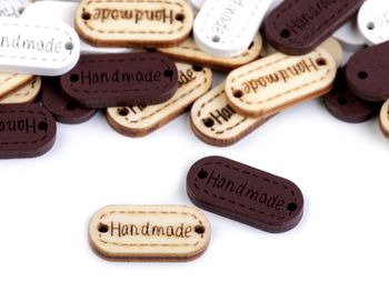 Etichetă din lemn Handmade / nuc 