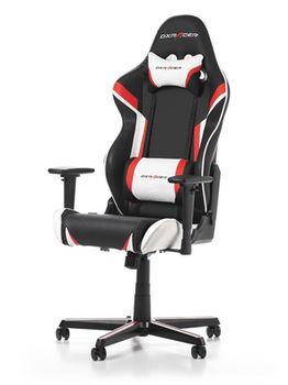 Gaming Chairs DXRacer - Racing GC-R288-NRW-Z1, Black/Red/White - PU leather, Gamer weight up to 100kg / growth 165-195cm, Foam Density 50kg/m3, 5-star Aluminum IC Base, Gas Lift 4 Class, Recline 90*-135*, Armrests: 3D, Pillow-2, Caster-2*PU, W-23kg