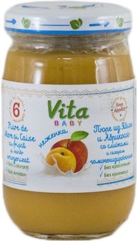 купить Vita Baby Неженка пюре яблоко и абрикос со сливками, 5+мес. 180г в Кишинёве 