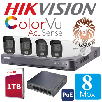 HIKVISION 8 Megapixeli COLOR VU Acusense microfon 