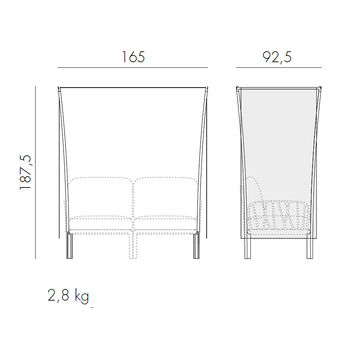 Parasolar Baldachin NARDI KOMODO OMBRA 2 AGAVE velo white 40407.16.203 (Parasolar Baldachin pentru mobilier modular KOMODO pentru gradina si terasa)