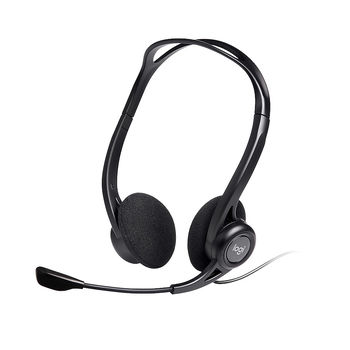 Casti cu microfon Logitech 960 Black USB PC Stereo Headset, Headset: 20–20,000 Hz, Mic: 100–16,000 Hz, 2.4m, 981-000100 (casti cu microfon/наушники с микрофоном)