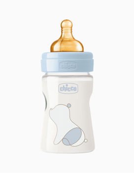 Biberon din plastic Chicco cu tetina din latex, 150 ml Boy 