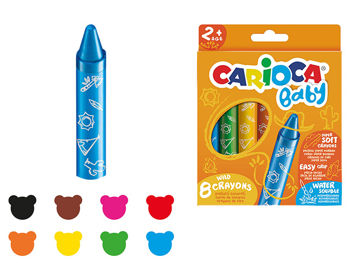 Set creioane din ceara Carioca Baby 8buc pentru copii 2+ 