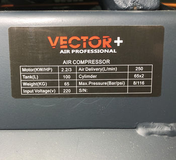 купить Компрессор Vector+  2200W 100L (масляный с ременным приводом) в Кишинёве 