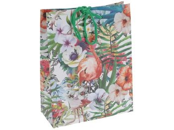 Пакет подарочный "тропические цветы" 23X18X8cm 