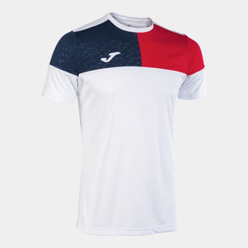 Футболка JOMA - CREW V SHORT SLEEVE T-SHIRT WHITE RED NAVY 