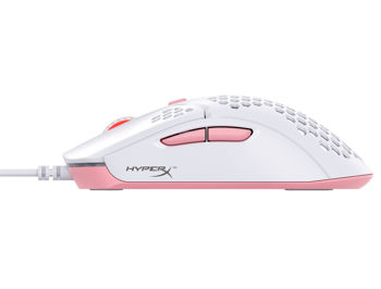Gaming Mouse HyperX Pulsefire Haste, 400-16000 dpi, 6 buttons, 40G, 450IPS, 80g, White/Pink, USB 