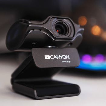 PC Camera Canyon C6, 2K Ultra-HD, Sensor 3.2 MP, FoV 80°, Tripod, Microphone, Black 