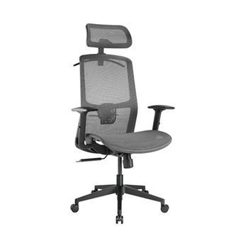 Fotoliu de oficiu Lumi Ergonomic Office Chair CH05-18, Black, Headrest, Elastic Breathable Mesh Seat and Back, Pneumatic Seat-Height Adjustment,  Nylon Base, PU Hooded Caster, 100mm Class 4 Gas Lift, Weight Capacity 150 Kg