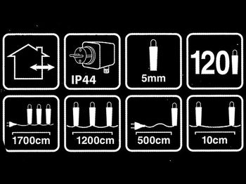 Luminite de Craciun "Fir" 120LED rosie, 12m, 8reg, in/out 