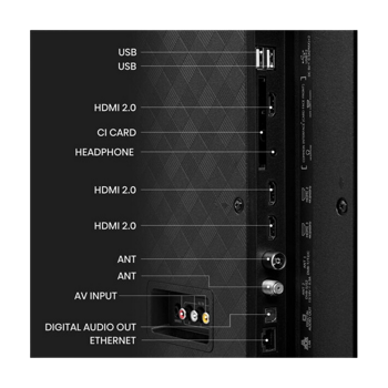 65" LED SMART TV Hisense 65E7KQ,  QLED, 3840x2160, VIDAA OS, Black 