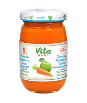 cumpără Vita Baby piure din mere și morcov, 5+ luni, 180 gr în Chișinău 