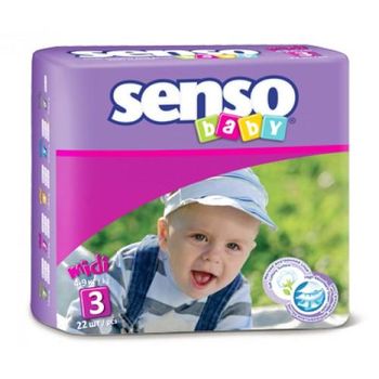 купить Senso Baby подгузники Midi 3, 4-9кг. 22шт в Кишинёве 