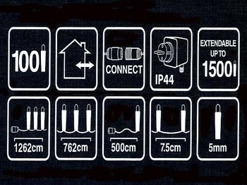 Luminite de Craciun "Fir" 100LED alb, 7.6m (starter-set) 