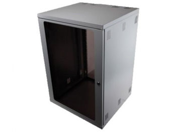 19" 24U Standard Floor Rack, SN-IRON 19" 24U-06-08-ДС-ПГ-2БГ, 600х800х1200/1235*, Glass Door, Black 