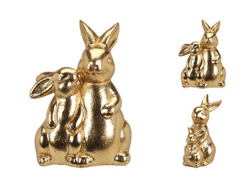 Сувенир "Пара кроликов золотых" 12cm 