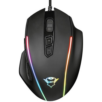 Mouse Gaming Trust Gaming GXT 165 Celox RGB Mouse, 200 - 10000 dpi, 8 Programmable button, RGB lighting, Adjustable weight, 1,8 m USB, Black