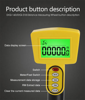 cumpără Roată de măsurare a distanței 0-99999,9 m/ft, mâner telescopic, săgeată punct de pornire afișaj digital NF-DIGI318 în Chișinău 