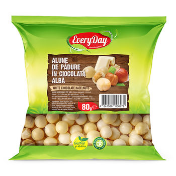 Alune de pădure în ciocolată albă Everyday, 80g 