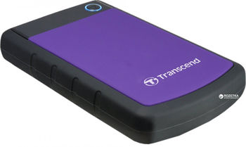 купить 1.0TB (USB3.1) 2.5" Transcend "StoreJet 25H3P", Rubber Grey/Violet, Anti-Shock, One Touch Backup в Кишинёве 