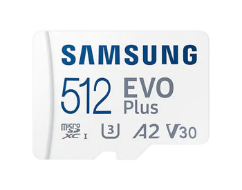512GB MicroSD (Class 10) UHS-I (U3) +SD adapter, Samsung EVO Plus "MB-MC512KA" (R:130MB/s) 