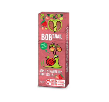 Dulciuri naturale de mere și căpșuni Bob Snail, 30g 