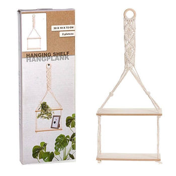 Raft decorativ H&S 32398 Raft suspendabil 2 nivele 30x10x66cm, natural
