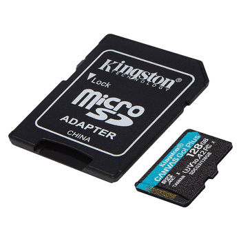 Card de memorie 128GB Kingston Canvas Go! Plus SDCG3/128GB, microSD Class10 A2 UHS-I U3 (V30) , Ultimate, Read: 170Mb/s, Write: 70Mb/s, Ideal for Android mobile devices, action cams, drones and 4K video production (memorie portabila Flash USB/внешний накопитель флеш память USB)