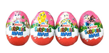 Ou din ciocolată cu surpriză Kinder Maxi Surprise Easter, pentru fete, 100 g 