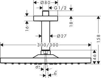 Raindance E Cap de dus 300 1jet cu conector de tavan 