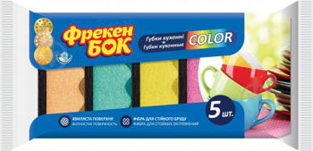 Губки для мытья посуды Фрекен Бок Color, 5 шт 